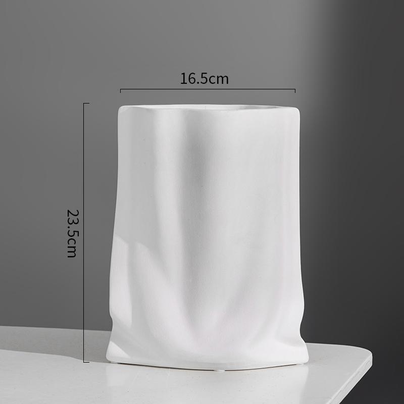 Drape Vase – Pleated Ceramic Statement Vessel