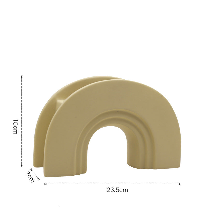 Geometric Arch Ceramic Vase – Sculptural Modern Statement Piece