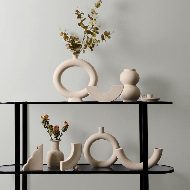 Geometric Ceramic Vase – Sculptural Modern Statement