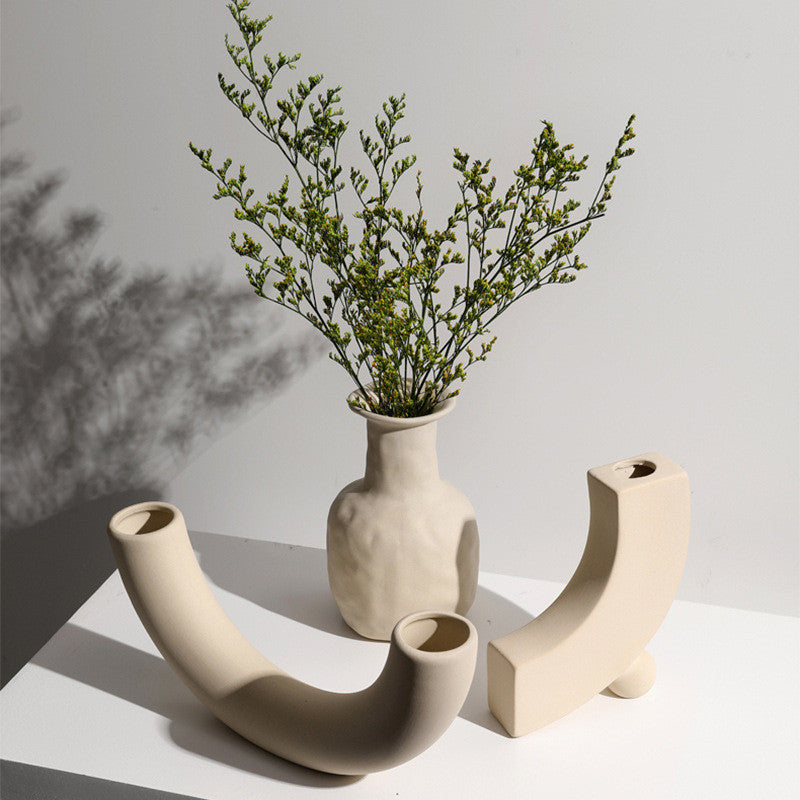 Geometric Ceramic Vase – Sculptural Modern Statement