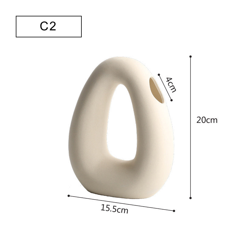 Geometric Ceramic Vase – Sculptural Modern Statement