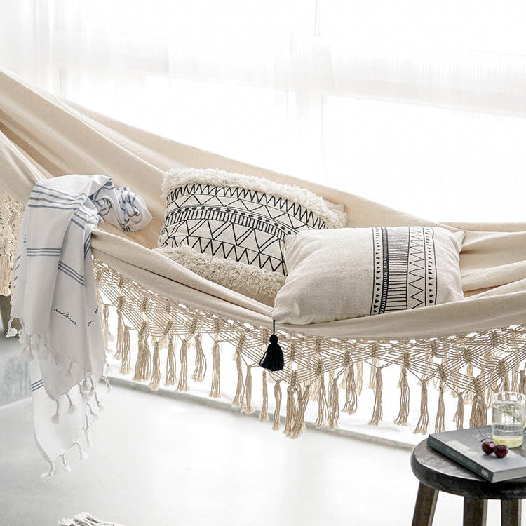 Large Boho Macrame Hammock – Elevated Relaxation
