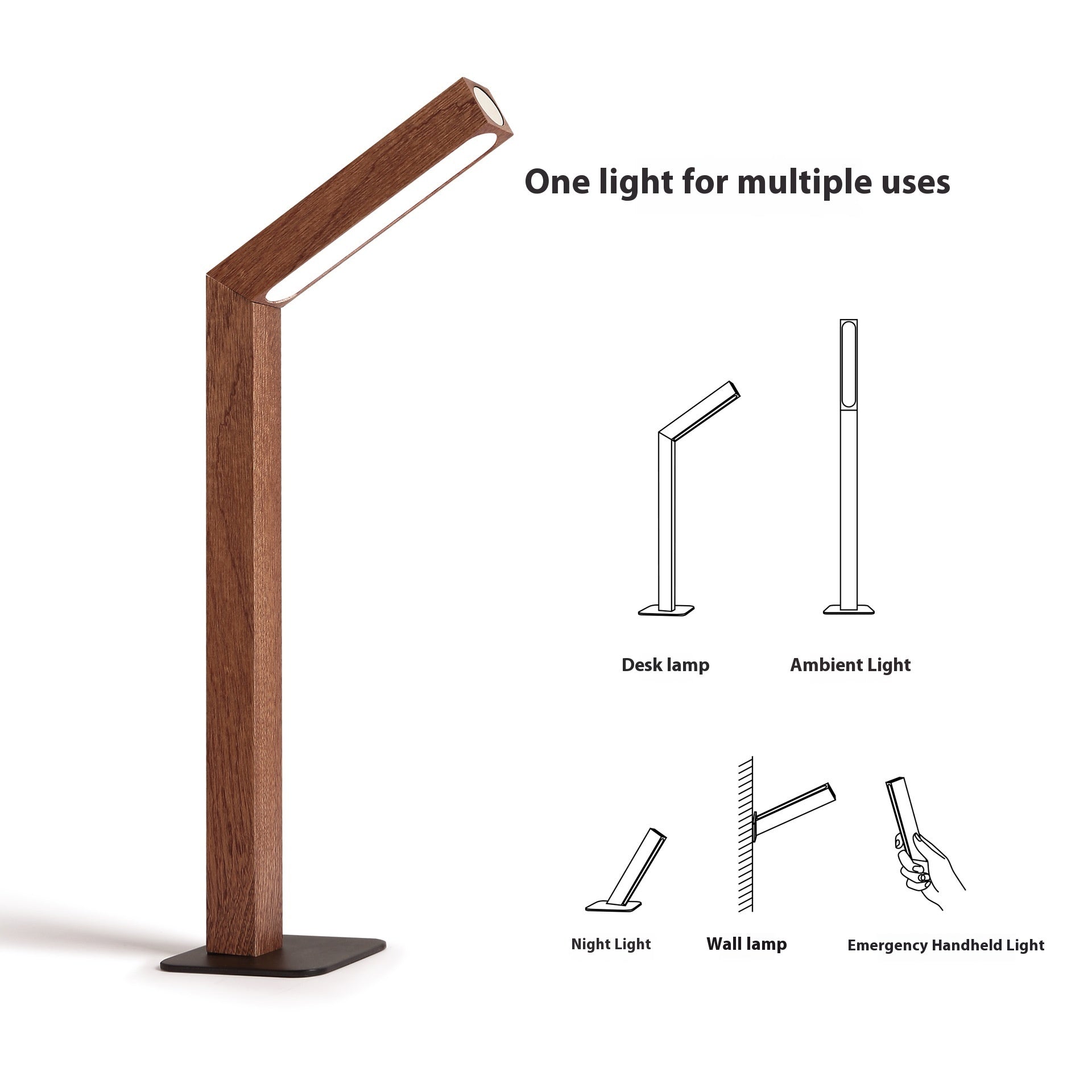 Lampe Lyra – Lampe LED en Bois Massif pour Bureau et Mur