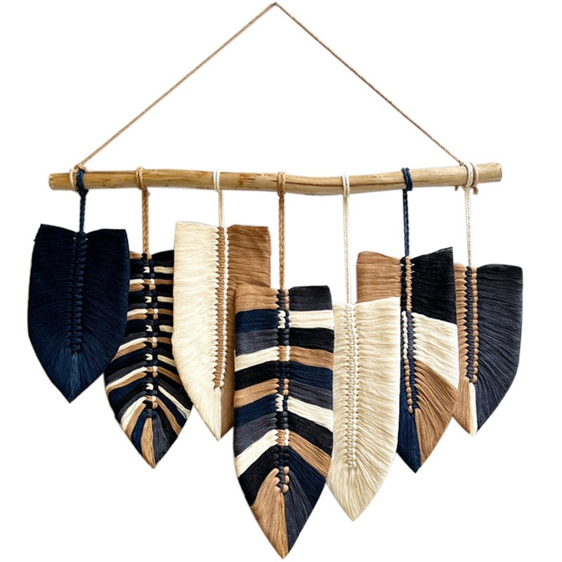 Handmade Moroccan Leaf Wall Tapestry – Cotton Bohemian Wall Decor