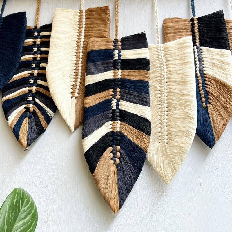 Handmade Moroccan Leaf Wall Tapestry – Cotton Bohemian Wall Decor