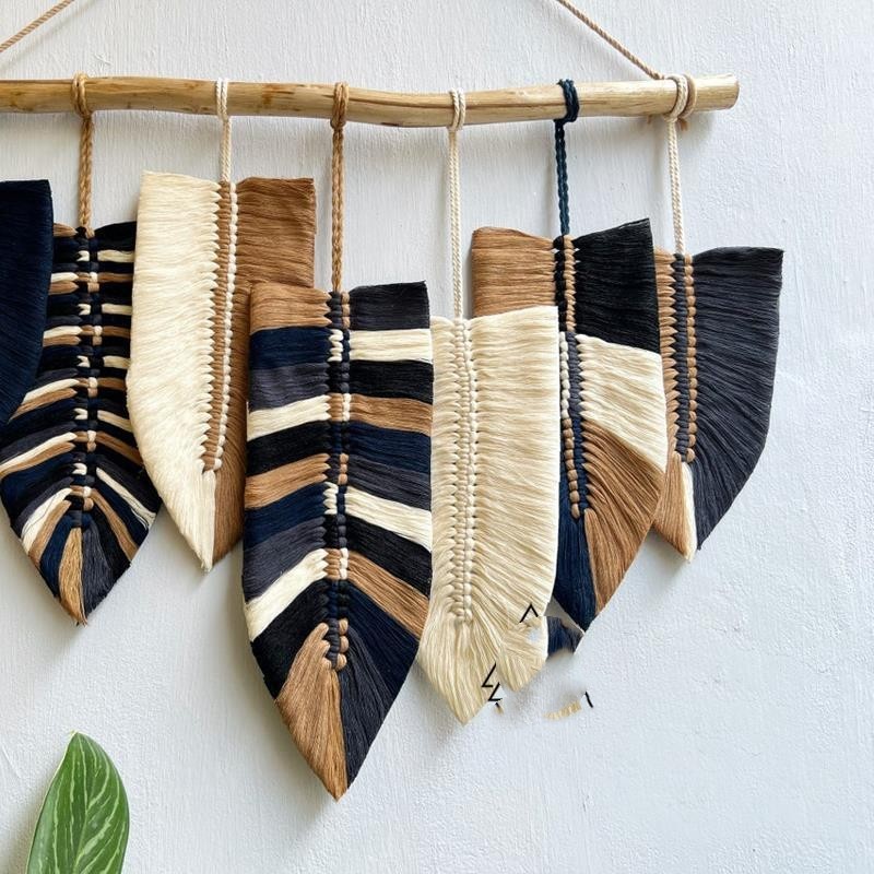 Handmade Moroccan Leaf Wall Tapestry – Cotton Bohemian Wall Decor