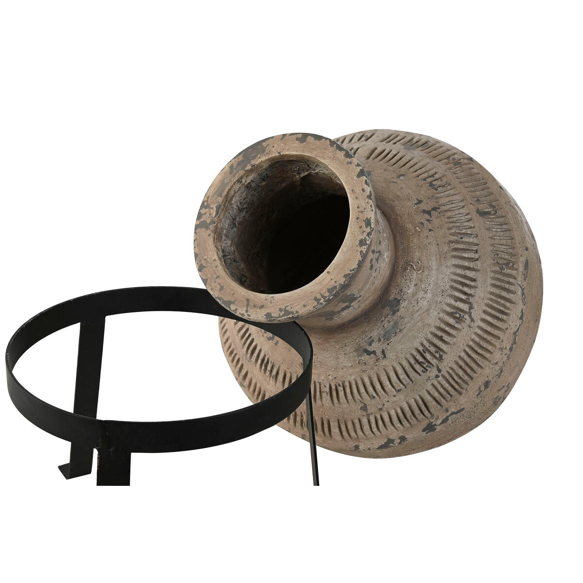 Vase Home ESPRIT Black Beige Metal Magnesium 28 x 28 x 47 cm-2