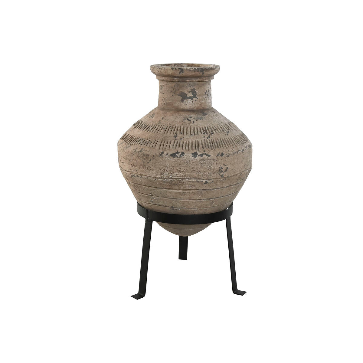 Vase Home ESPRIT Black Beige Metal Magnesium 28 x 28 x 47 cm-0
