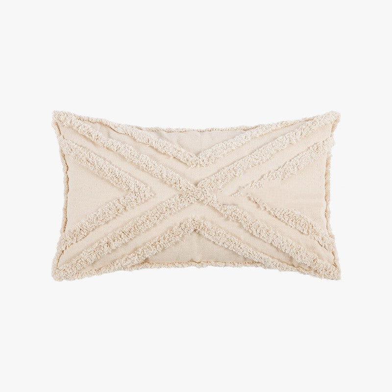 Coussin Texturé Tufté – Géométrie Douce d’Inspiration Marocaine