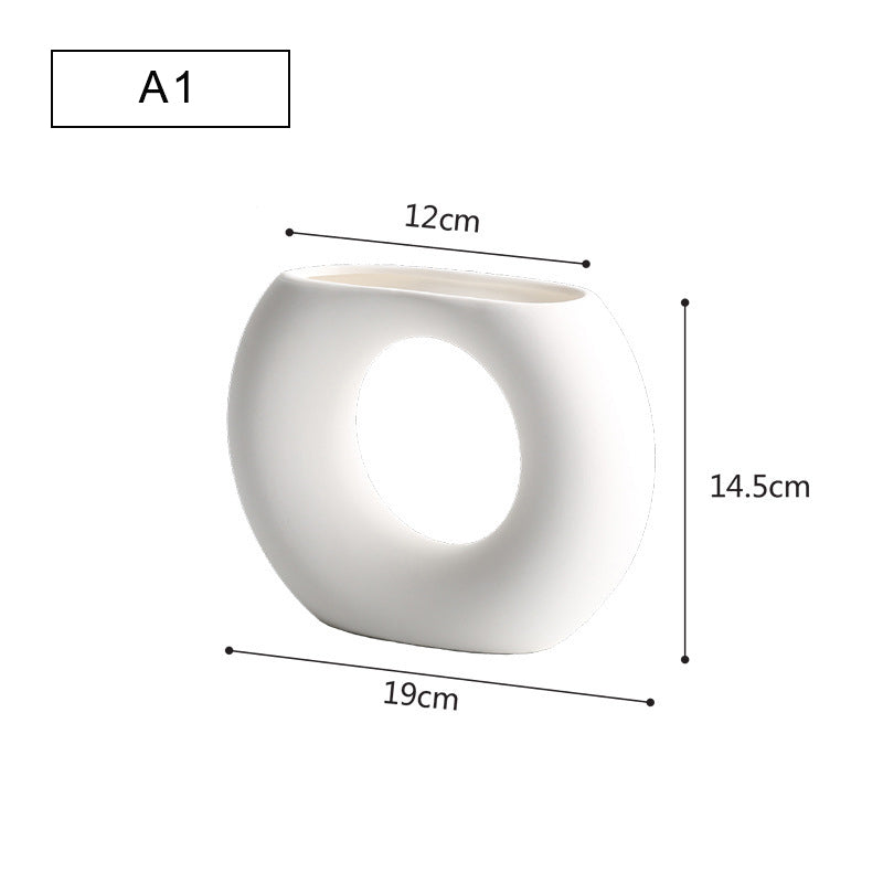 Geometric Ceramic Vase – Sculptural Modern Statement