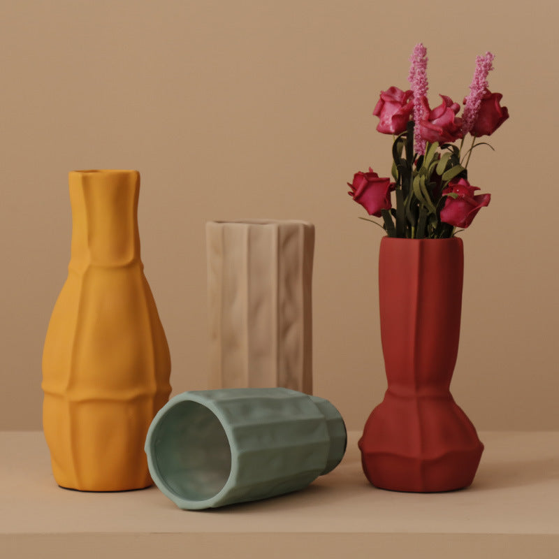 Geometric Ceramic Vase – Morandi Sculptural Collection