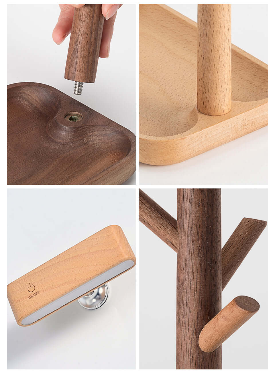 Lumo Tray – Solid Wood LED Lamp & Organizer-3