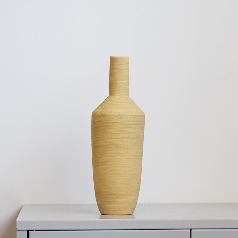 Brushed Ceramic Vase – Modern Textured Minimal Design