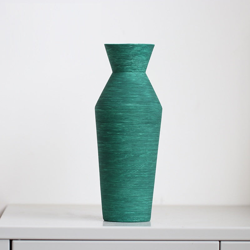 Brushed Ceramic Vase – Modern Textured Minimal Design