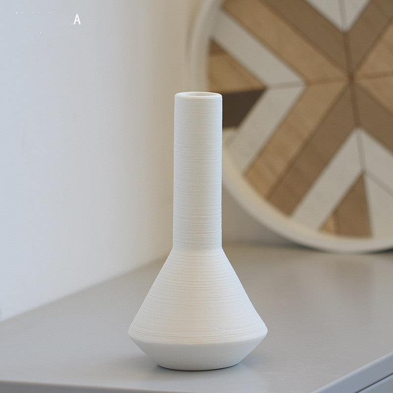 Brushed Ceramic Vase – Modern Textured Minimal Design