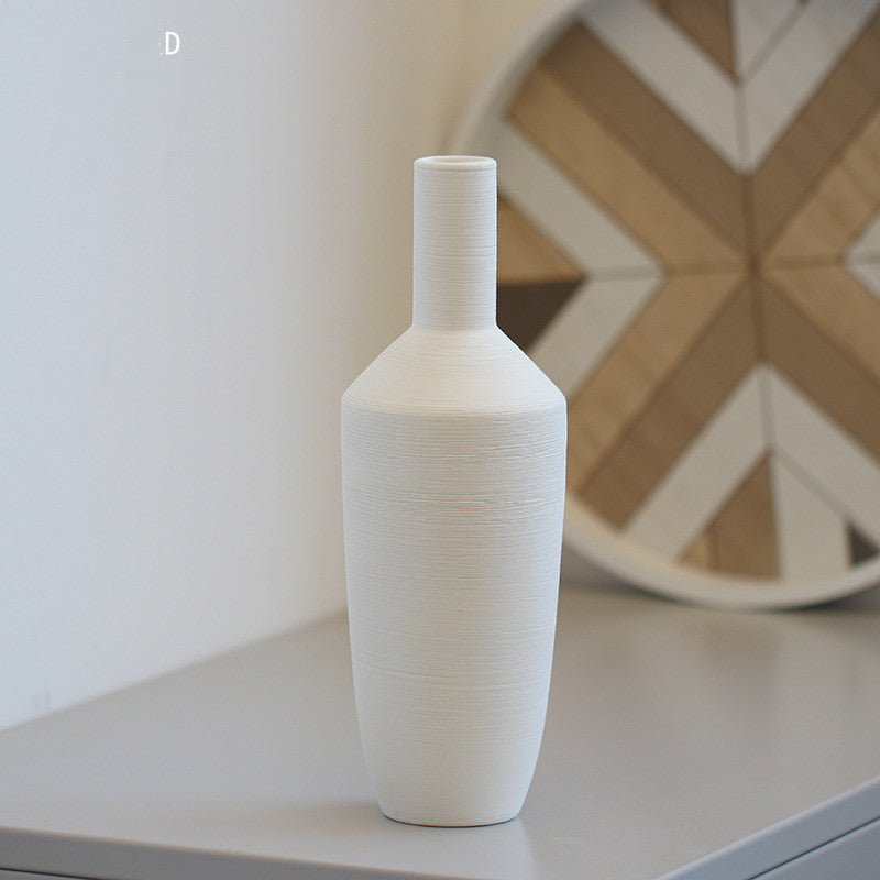 Brushed Ceramic Vase – Modern Textured Minimal Design
