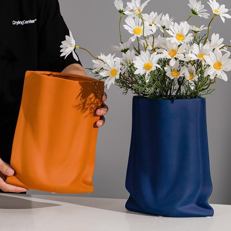 Drape Vase – Pleated Ceramic Statement Vessel