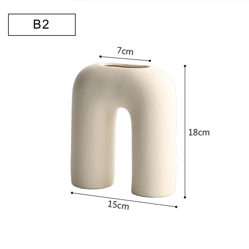 Geometric Ceramic Vase – Sculptural Modern Statement