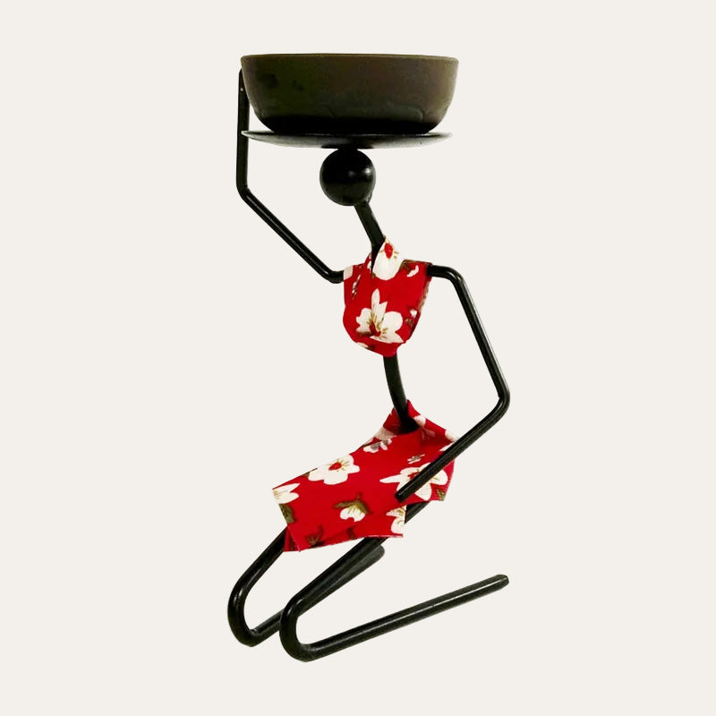 Sculptural Iron Character Candle Holder