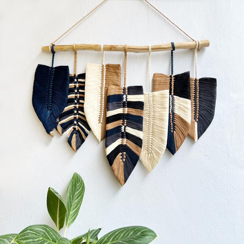 Handmade Moroccan Leaf Wall Tapestry – Cotton Bohemian Wall Decor