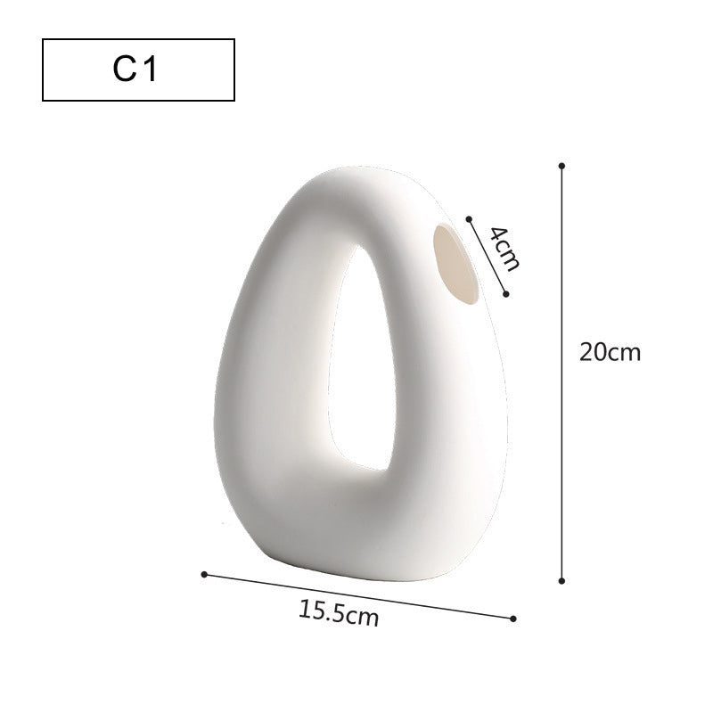 Geometric Ceramic Vase – Sculptural Modern Statement