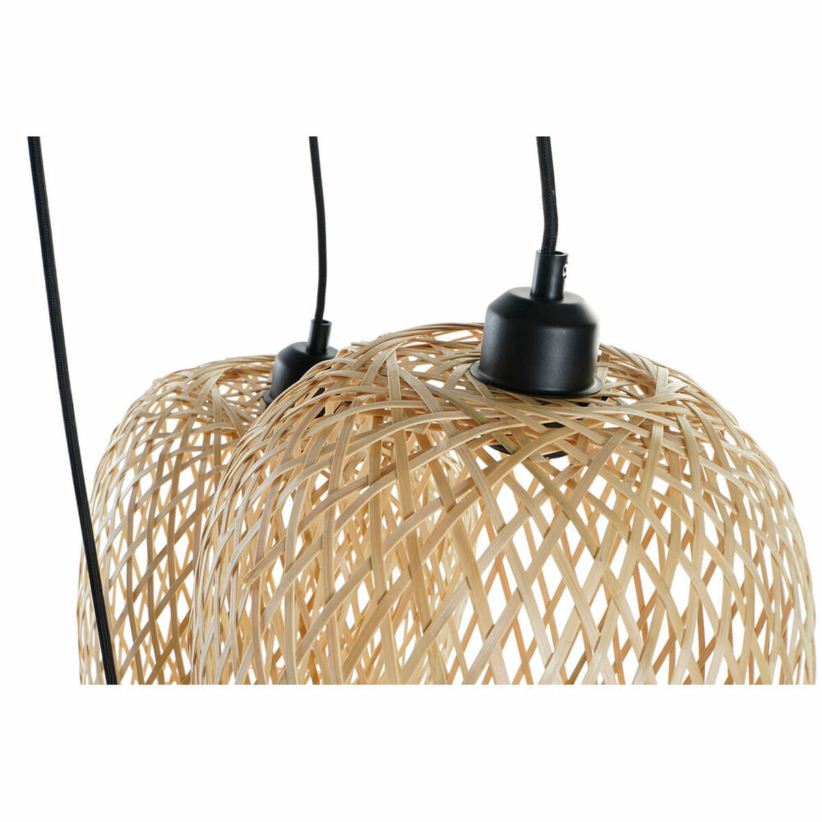 Ceiling Light DKD Home Decor Black Light brown Metal Bamboo 50 W Tropical 220 V 30 x 30 x 94 cm-2