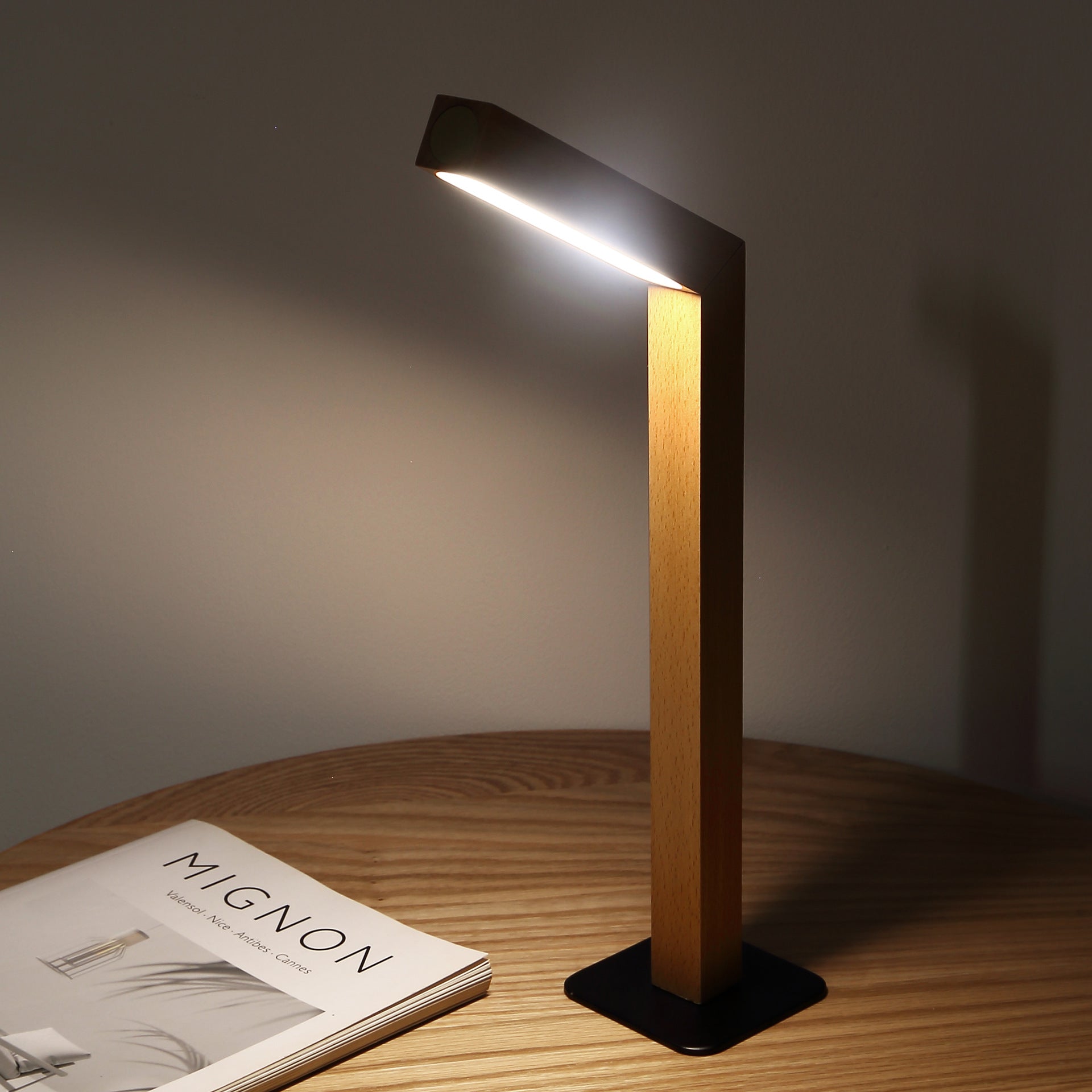 Lyra Lamp – Minimalist Solid Wood Rotating Desk & Wall Light