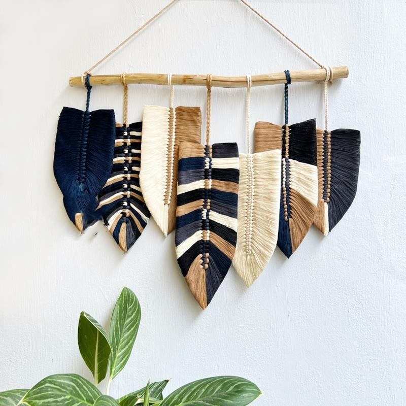 Handmade Moroccan Leaf Wall Tapestry – Cotton Bohemian Wall Decor