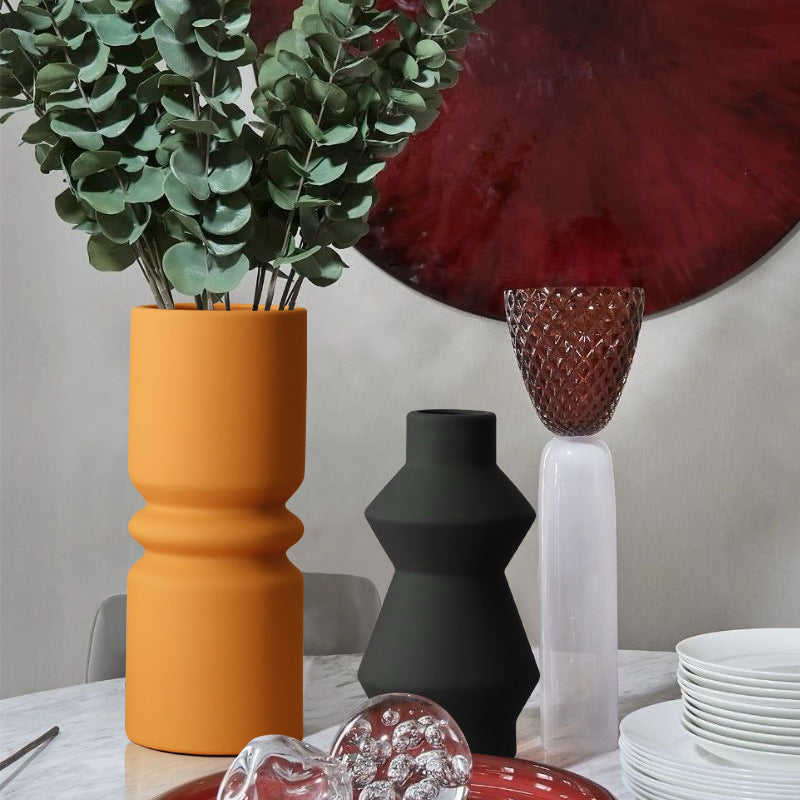 Geometric Ceramic Vase – Morandi Sculptural Collection