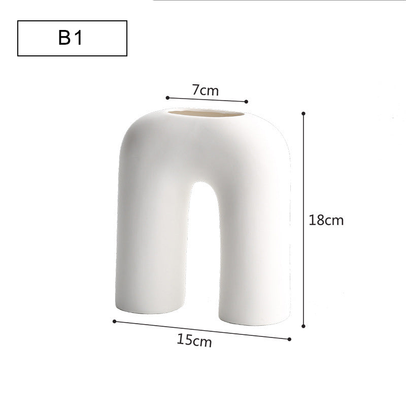 Geometric Ceramic Vase – Sculptural Modern Statement