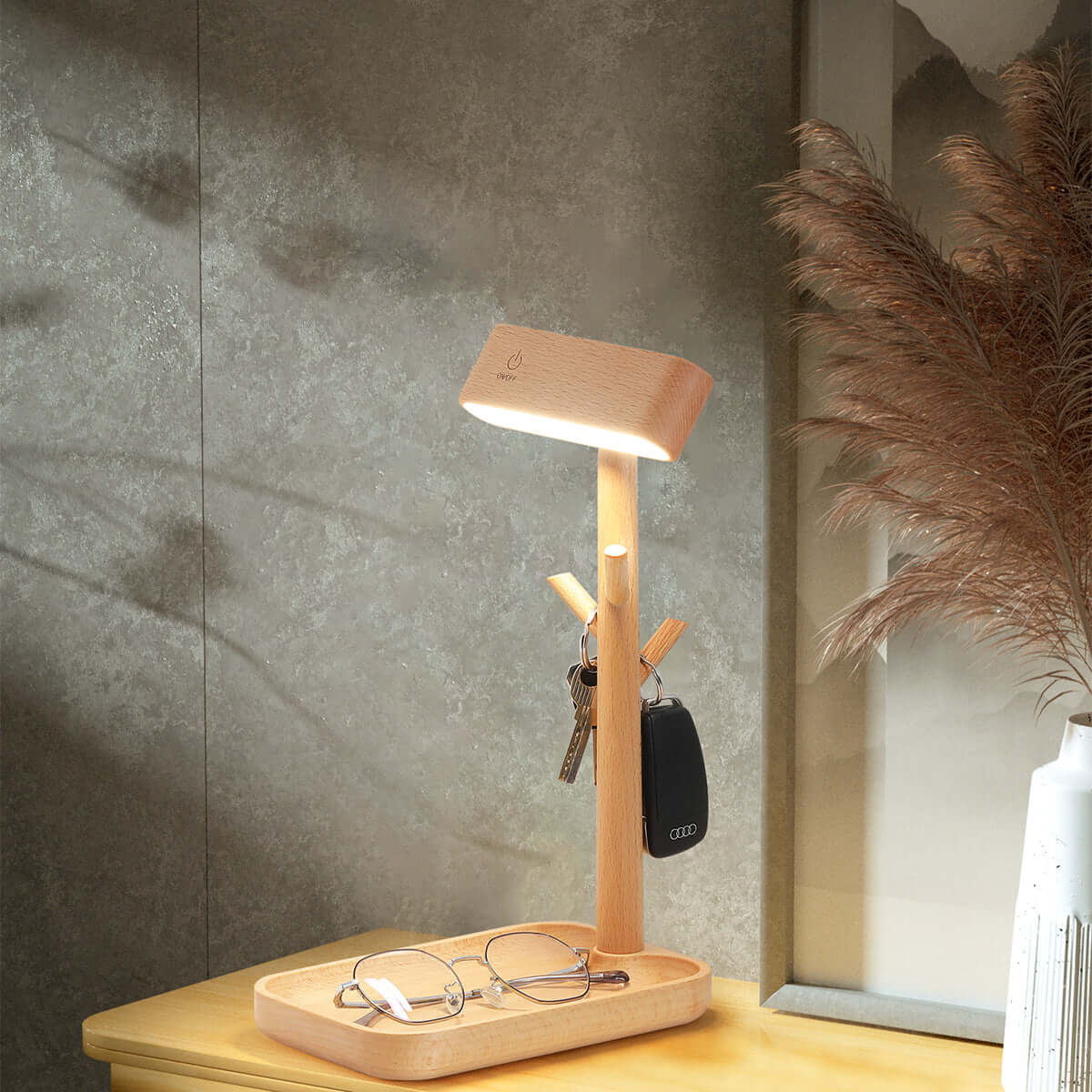 Lumo Tray – Solid Wood LED Lamp & Organizer-0