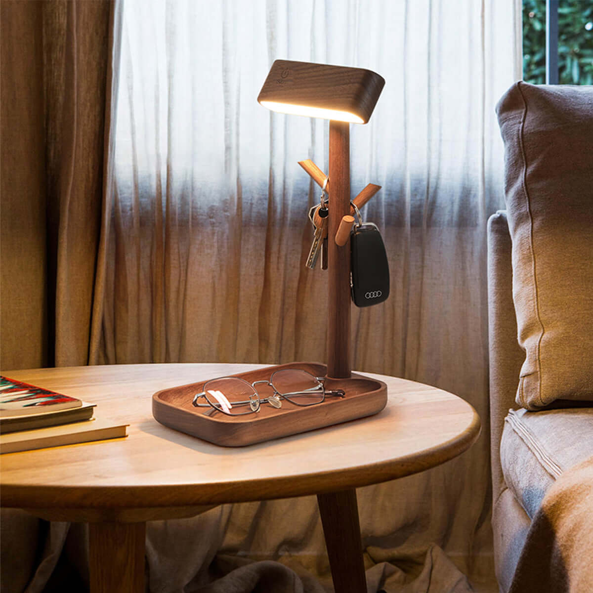 Lumo Tray – Solid Wood LED Lamp & Organizer-5